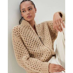 Brunello Cucinelli Cashmere Cardigan Jacket Net Knit with Monili size L